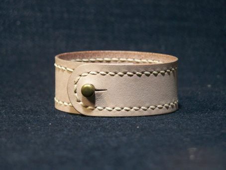 Gelang Kulit Simple II Jahit Tangan Handmade.