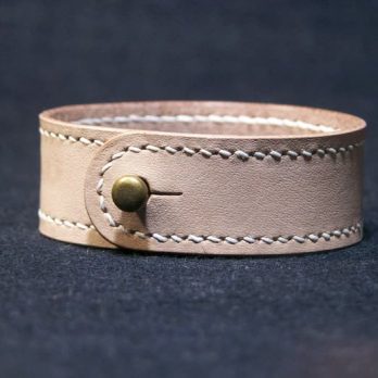 Gelang Kulit Simple II Jahit Tangan Handmade.