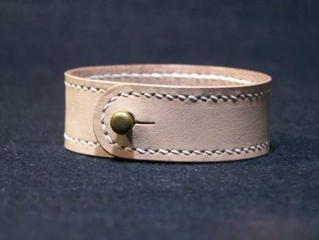 Gelang Kulit Simple II Jahit Tangan Handmade. - Image 2