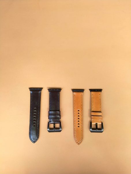 Keizo Apple Leather  Watch Straps - Tali Jam Kulit Apple Watch Seri 4 Hitam Tan