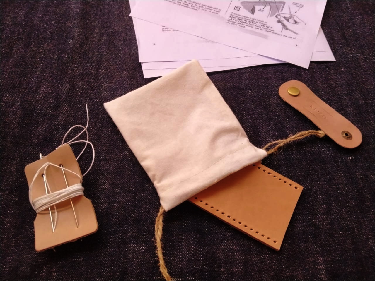 Patch Leather Denim Polos Jeans Kulit Vegtan - Image 4