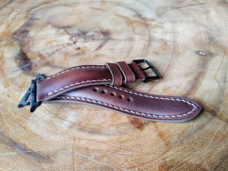 Keizo - Apple Watch Straps - Tali Jam Kulit Coklat Tua - Seri 3 - Image 3