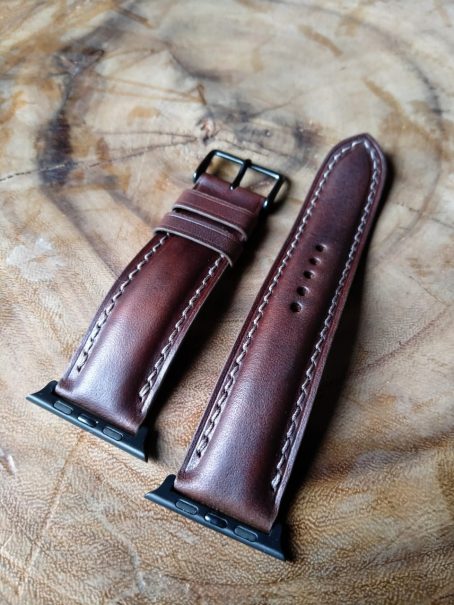 Keizo - Apple Watch Straps - Tali Jam Kulit Coklat Tua - Seri 3