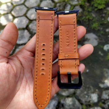 Keizo Apple Leather Watch Straps Tali Jam Kulit Apple Watch Seri 4 Tan